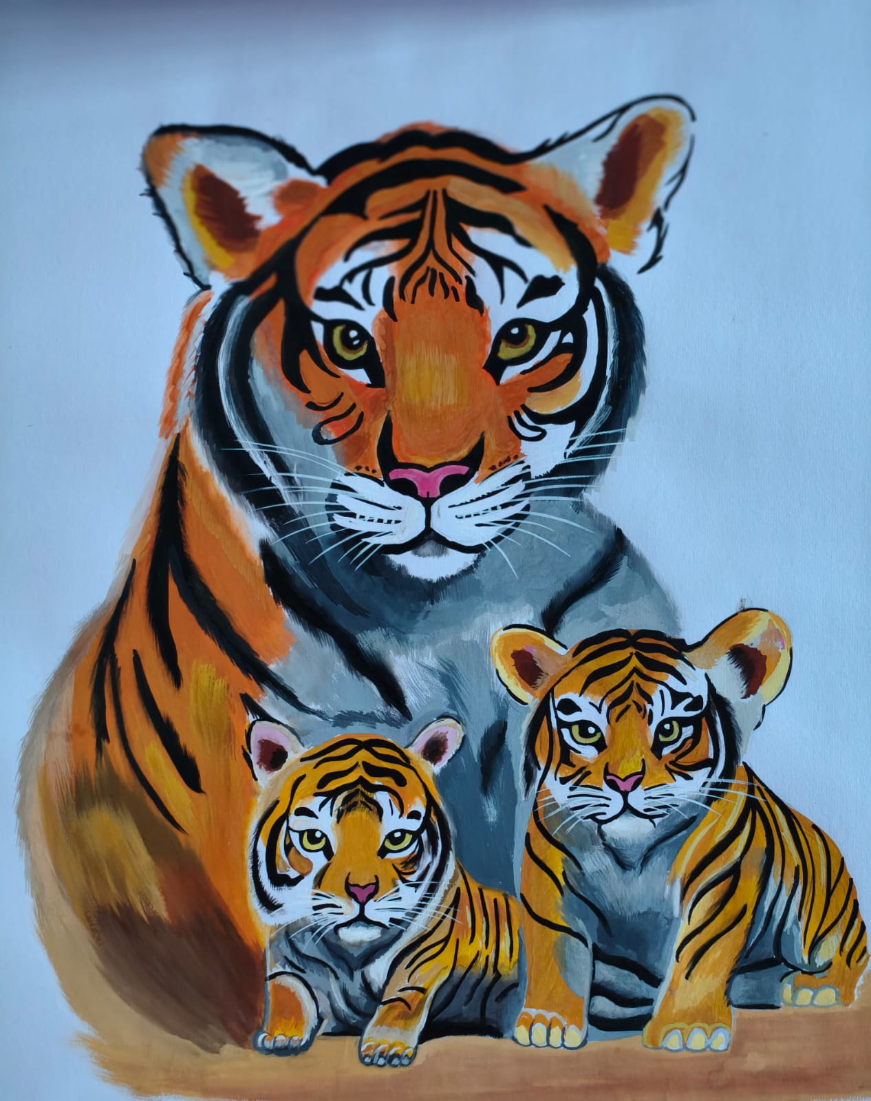 Tiger family painting