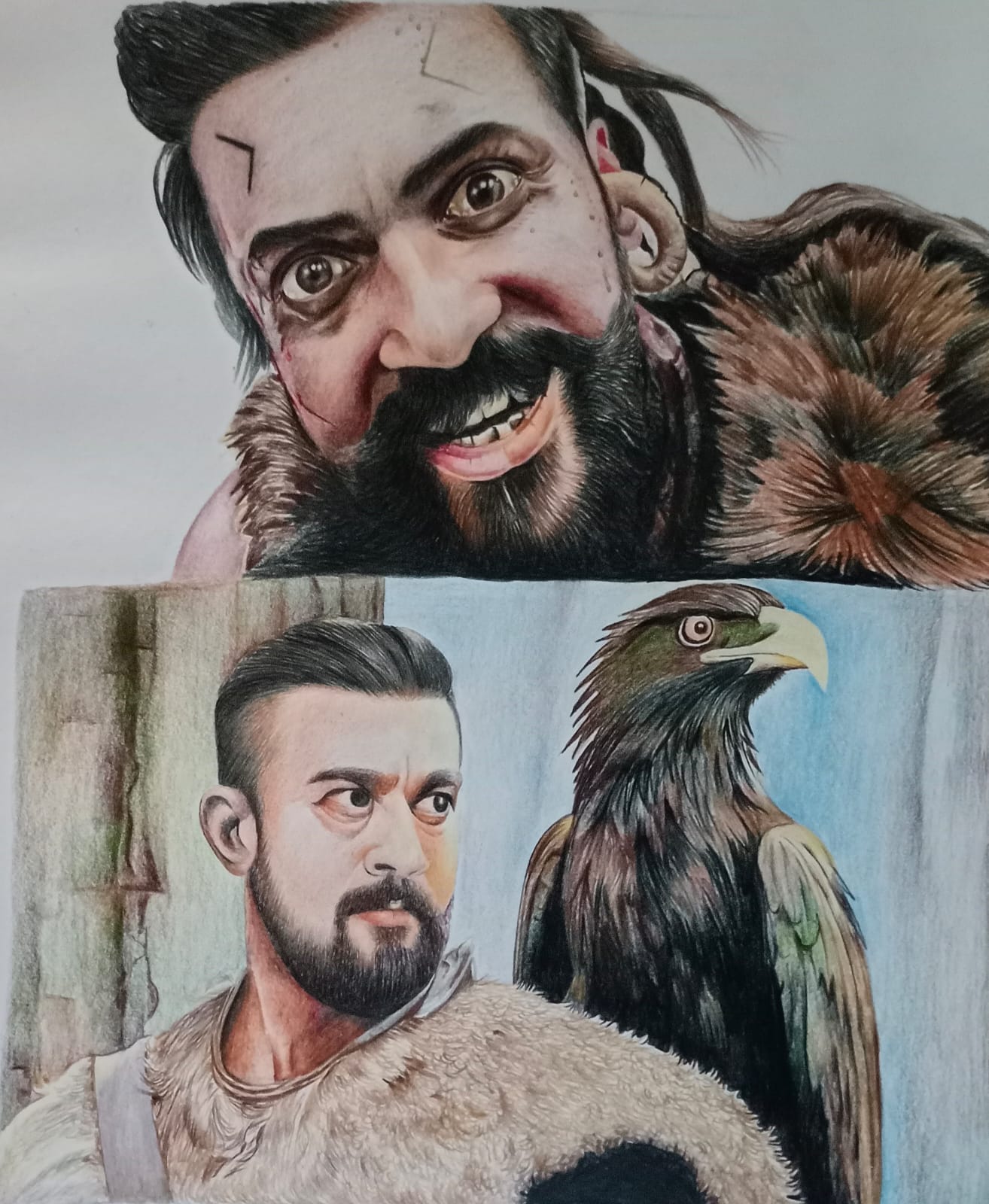 Colour pencil character portrait