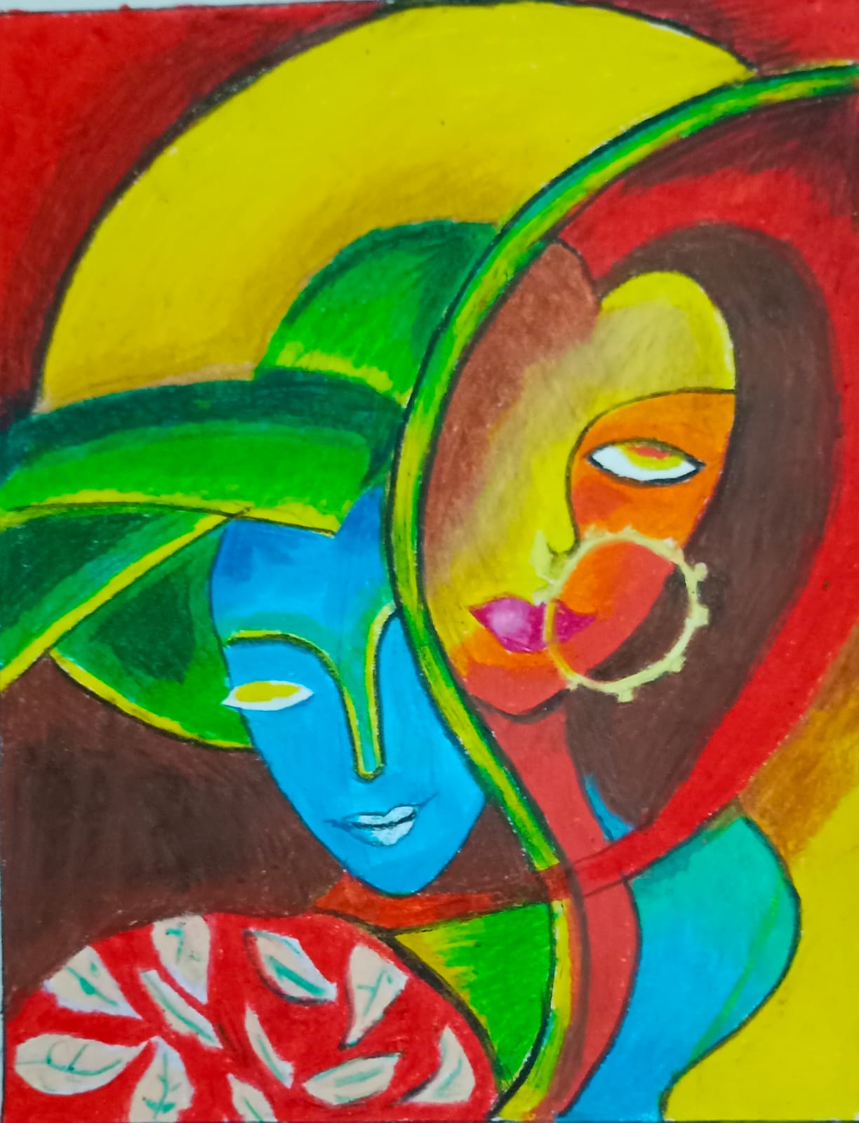 Abstract portrait painting