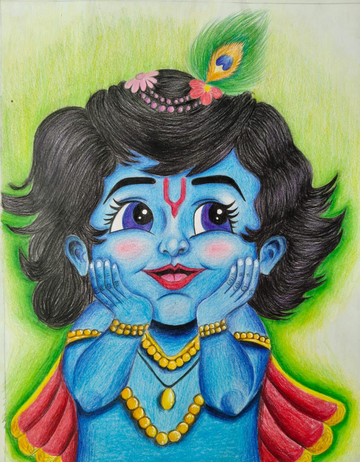 Colour pencil devotional portrait
