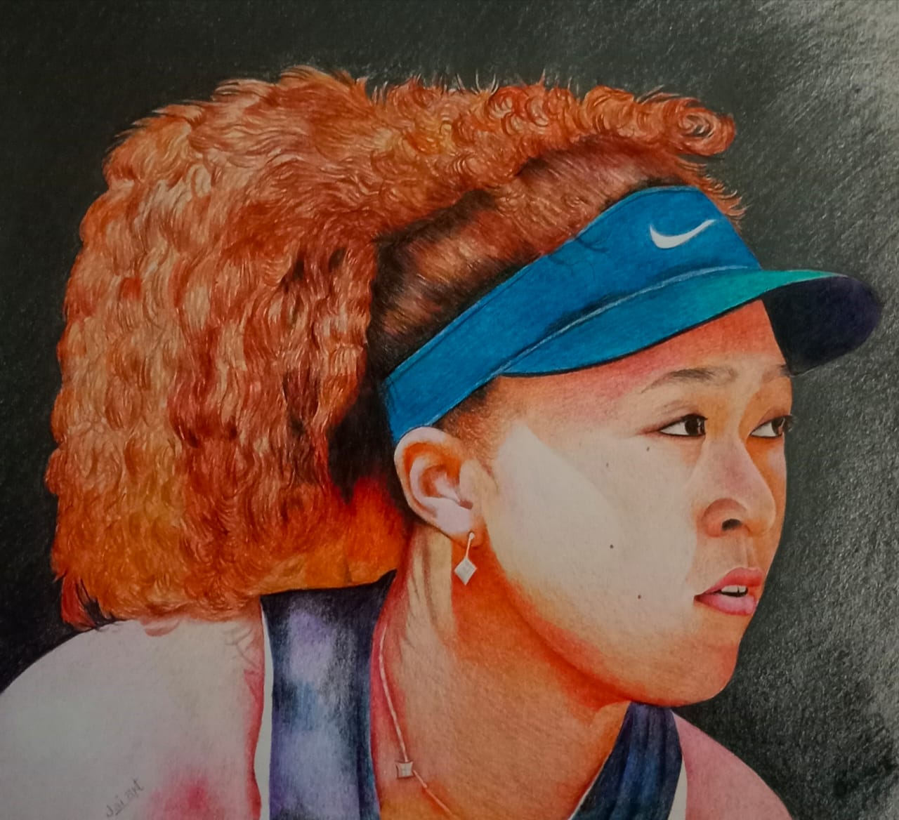 Colour pencil sports portrait