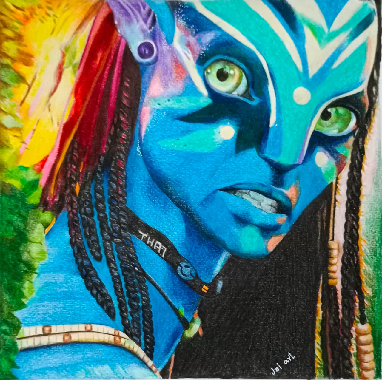 Colour pencil character portrait