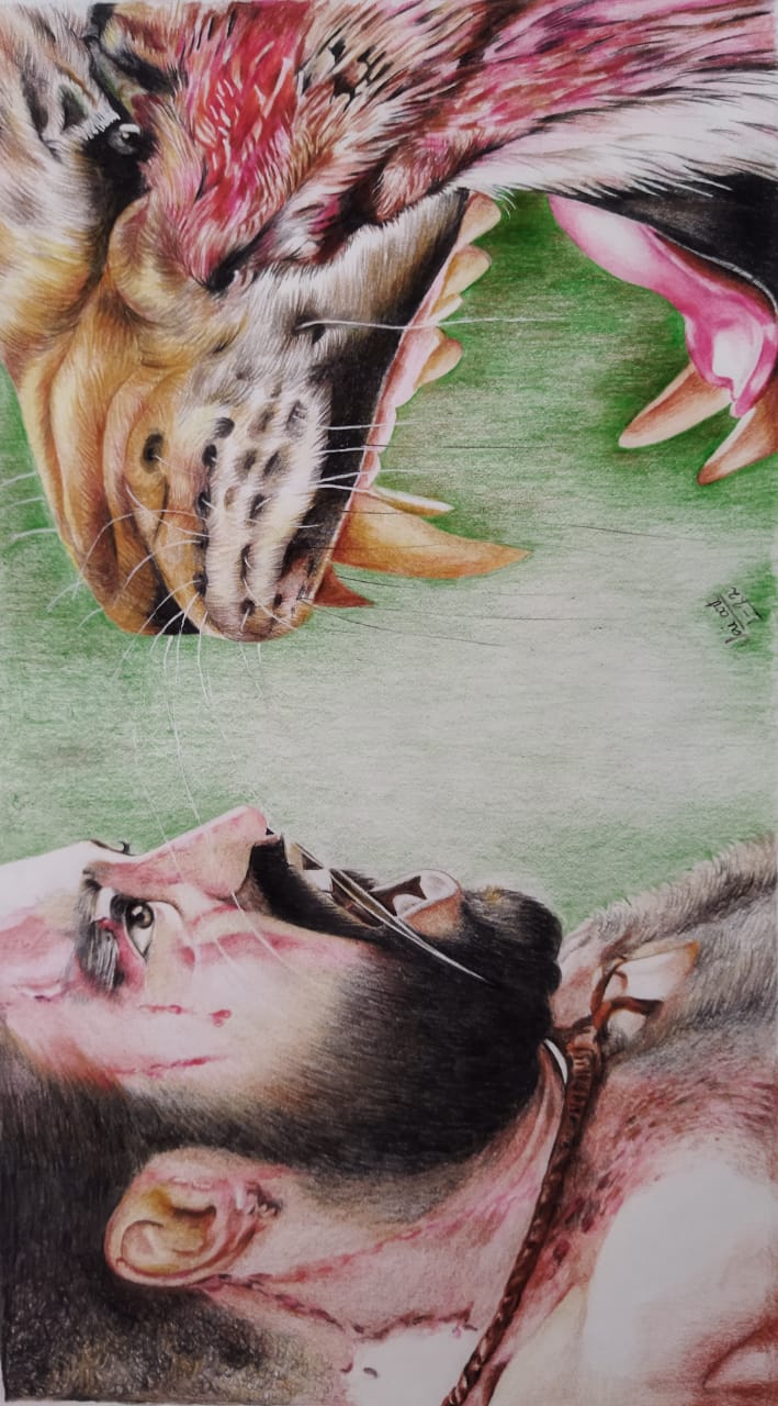 Colour pencil dramatic scene